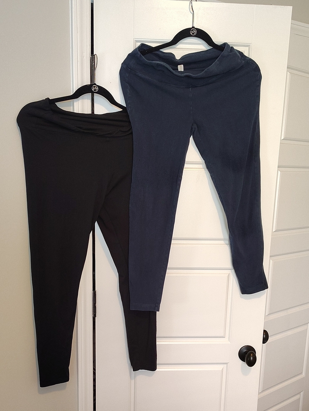 Black and Navy Women’s Stretch Leggings - Classic Everyday Pant